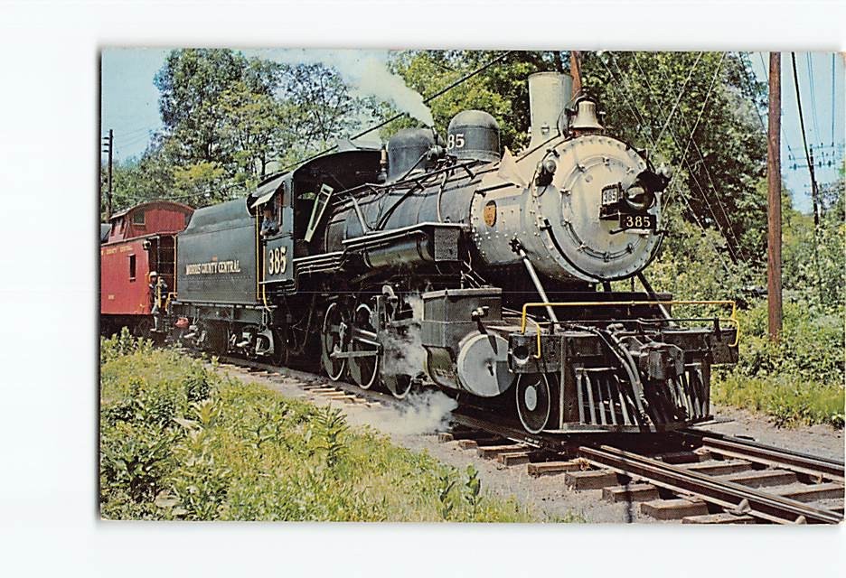 Postcard Morris County Central Locomotive No. 385 Whippany New Jersey USA