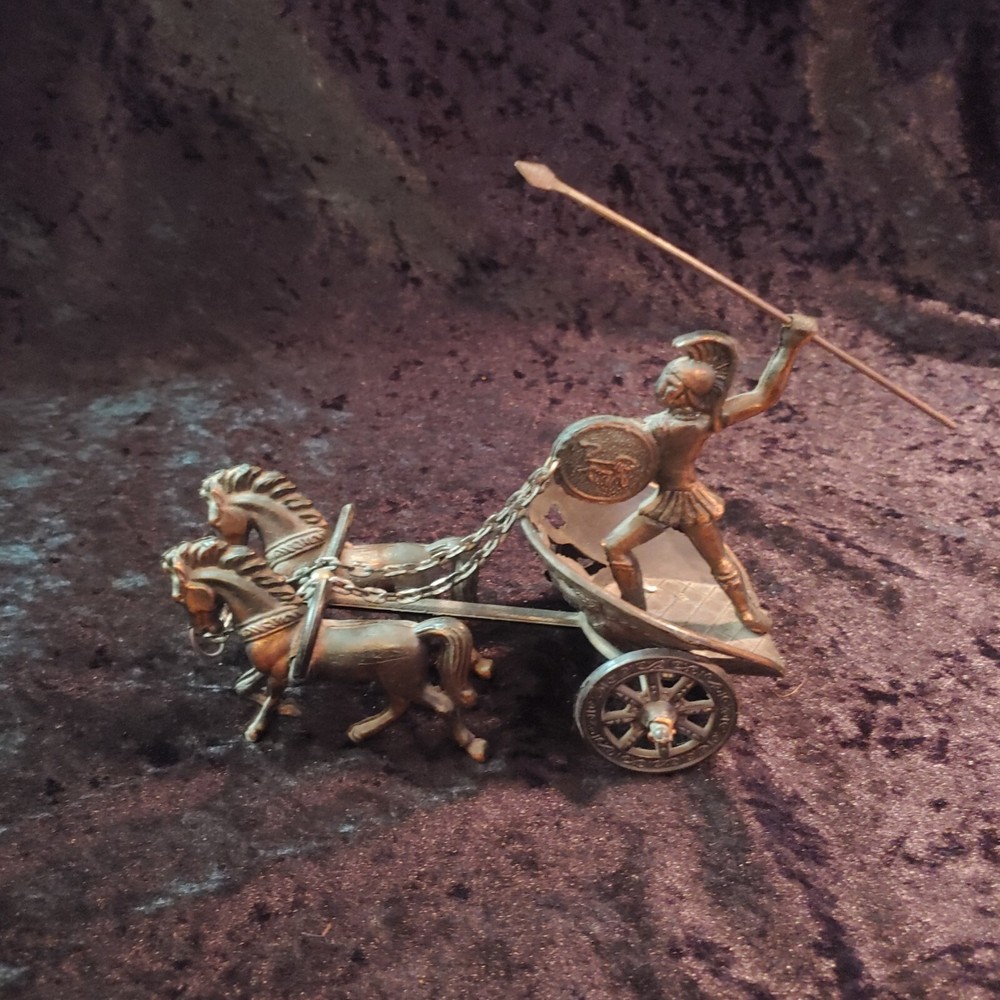 Bronze Achilles Greek Hero Trojan War Chariot Statue Sculpture-image