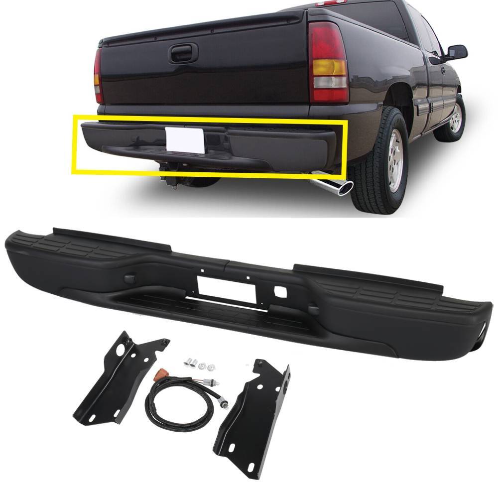 Rear Step Bumper Assembly For 2001-2006 Chevy Silverado 2500 HD Sierra 3500