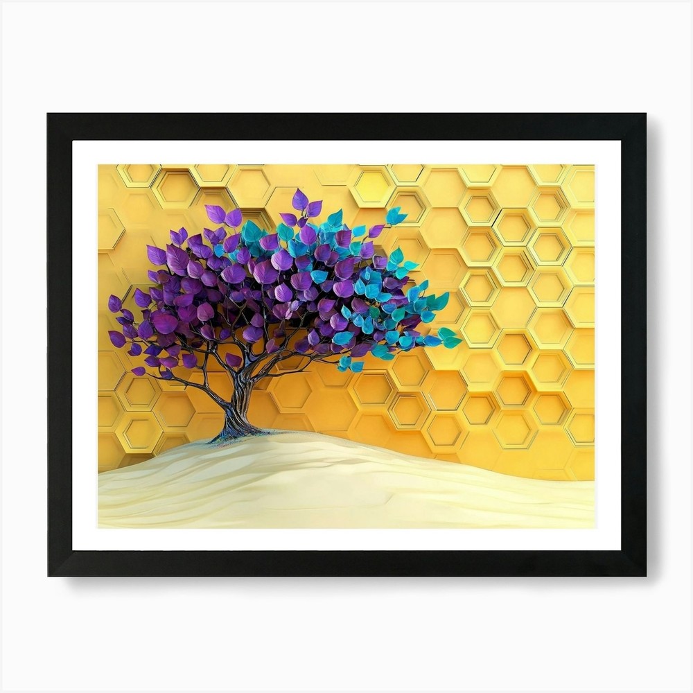 Tree With Bees Art Print Framed Wall Art Poster Canvas Print Picture