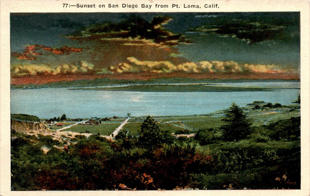 San Diego Bay, Pt. Loma, California, M. Kashower Co., Los Angeles. Postcard