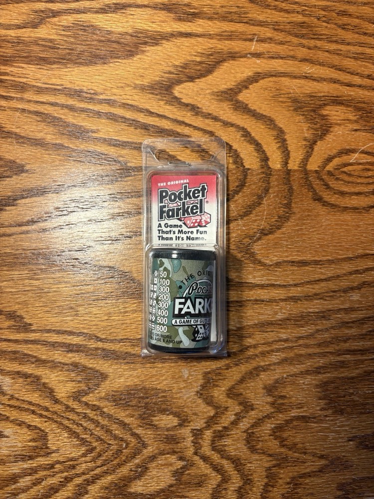 Vintage 1999 Pocket Farkel Dice Game Camo Display