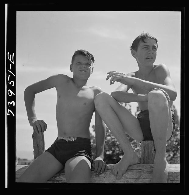 Photo:Rupert Idaho Schoolboys Swimming 1942 July Boys Portrait