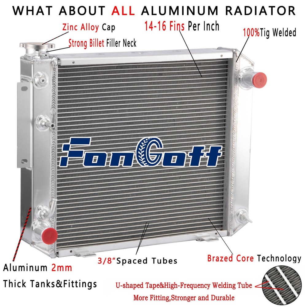 3 Rows Radiator Fits Hyster Yale Forklift H25-35XM S40XMS S25-35XM 912495601