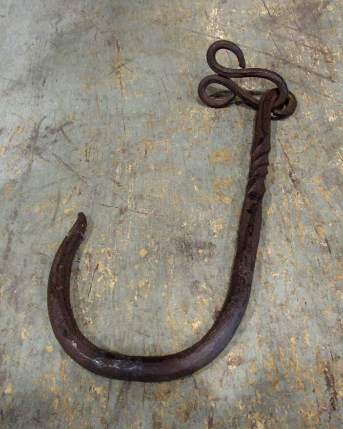 Early Hand Forged Antique Large Hanging Hook  - USA - New Hampshire