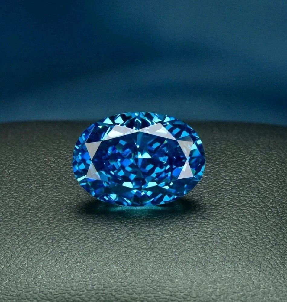 EGL Certified 53 Ct Natural Flawless Blue Zircon Oval Cut Loose Gemstone A++ .