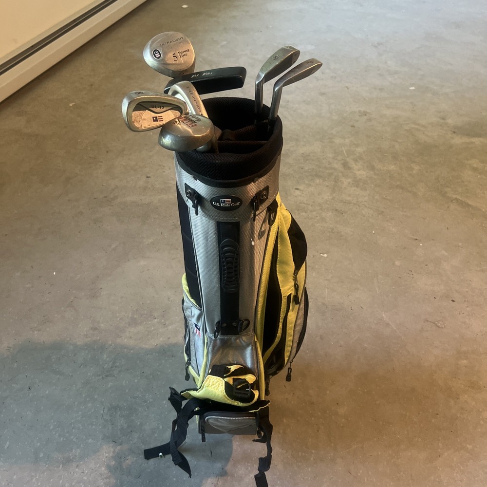 US Kids Golf USKG Golf Club RH  w/ Bag UL-12 P, 6,7-8,8,P&5 Wood &2Putters