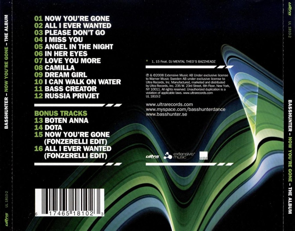 Basshunter Now You're Gone: The Album New Cd