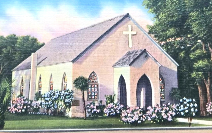 Vintage 1940s Postcard Saint Simons Methodist Church, St. Simons Island, Georgia