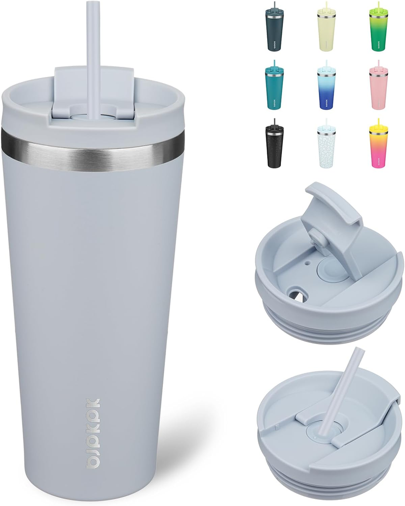 22Oz Stainless Steel Insulated Tumbler with Lid and Straw Travel Coffee Thermal