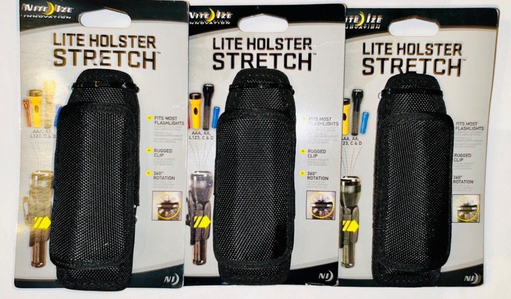 Nite Ize Lite Stretch Flashlight Holster 3-Pack New