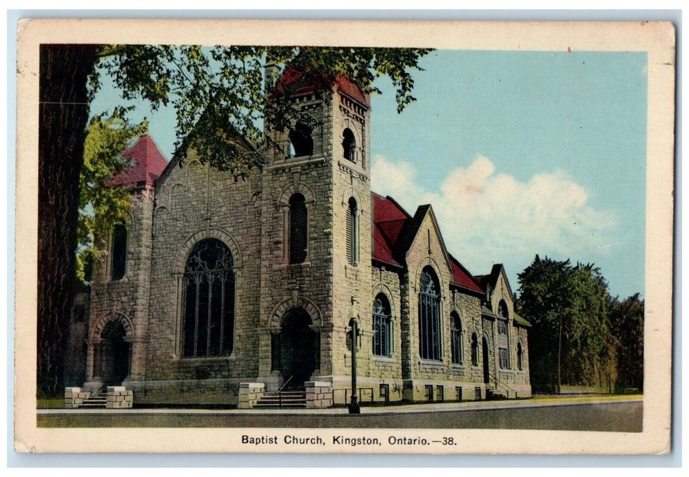 c1940's Baptist Church Kingston Ontario Canada Vintage Unposted Postcard