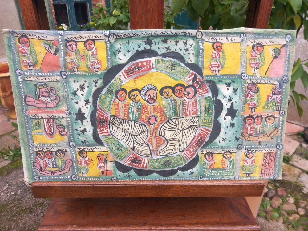 Oil Painting On Canvas Ethiopia? Art 20th Century Africa