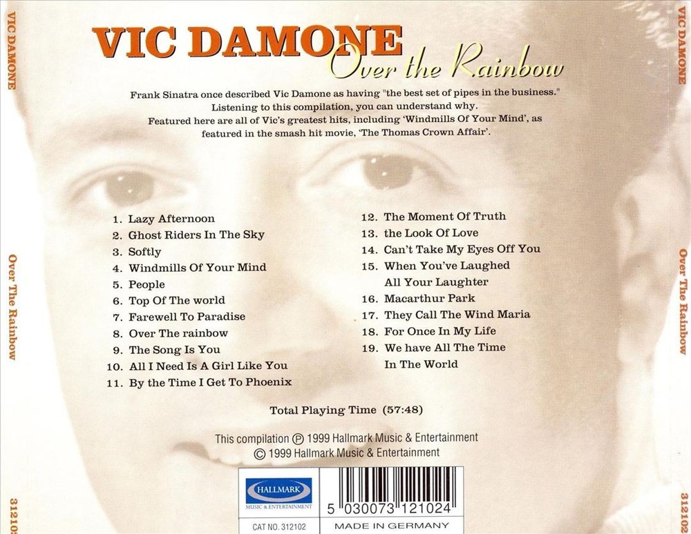 Vic Damone Over The Rainbow New Cd