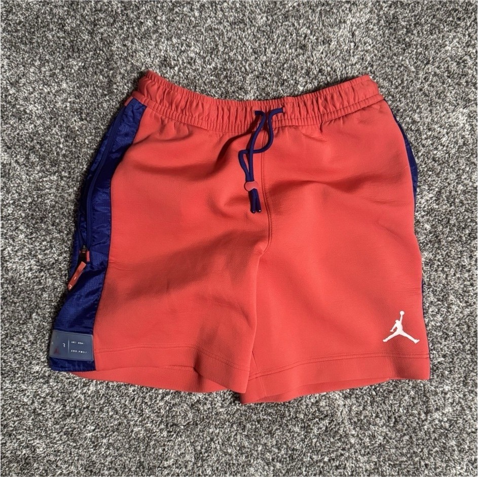 Jordan Men's M Colorblock Basketball Shorts Red/Blue Drawstring Elastic Waist