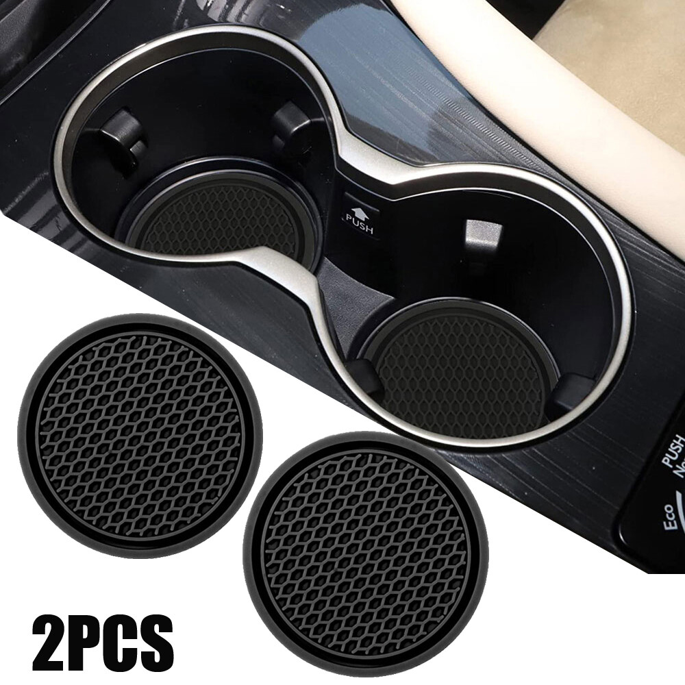 2x Car Cup Holder Anti Slip Insert Coaster Pads Car Interior Accessories Black