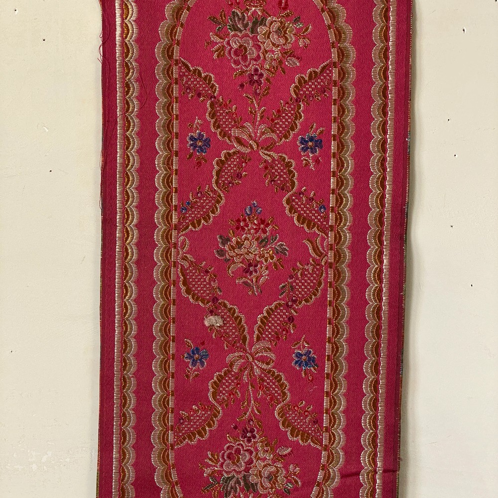 1926 French Jacquard fabric sample UNUSED vintage upholstery tapestry Antique c