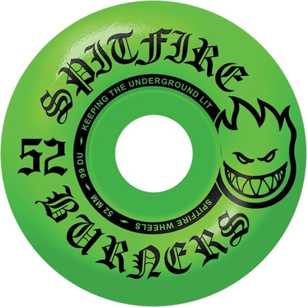 Spitfire Burners 52MM 99A Green Wheels Set