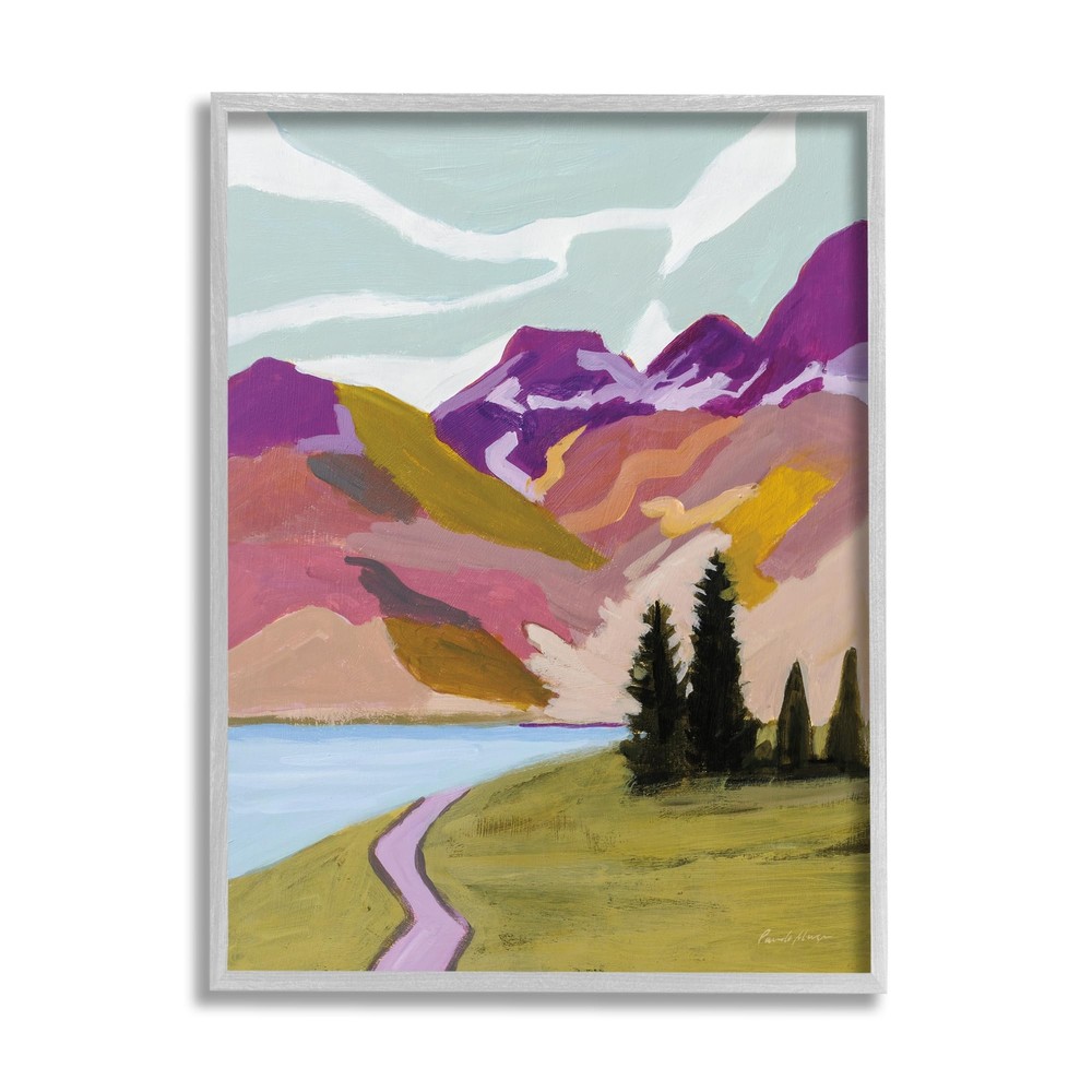 Modern Mountains Landscape Framed Giclee Art by Pamela Munger