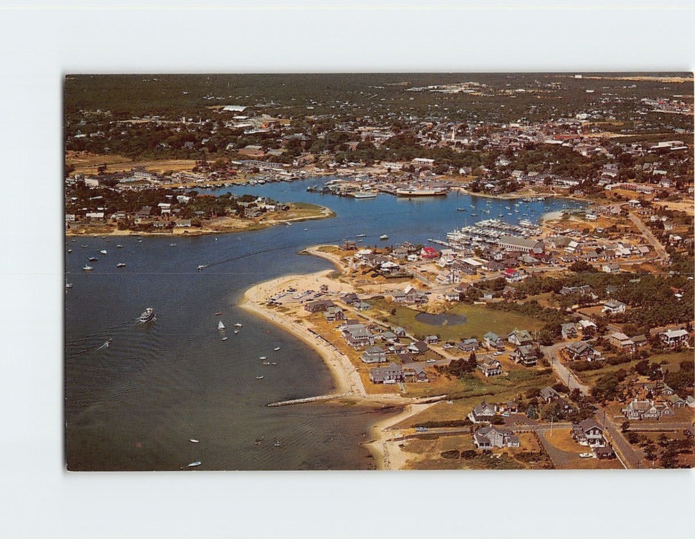 Postcard Aerial View Hyannis Harbor Cape Cod Massachusetts USA North America