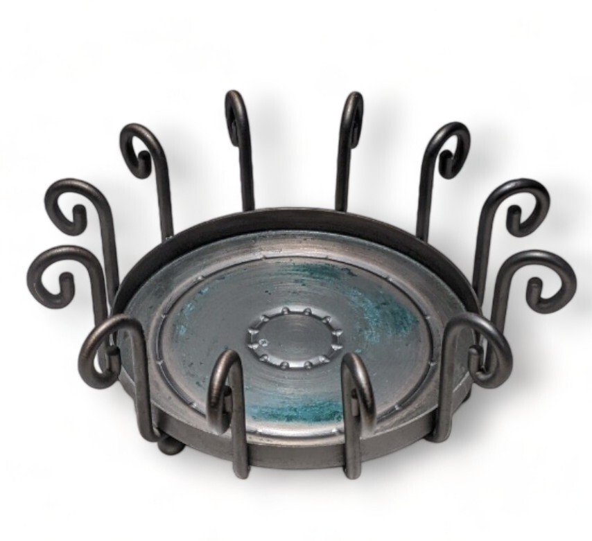 PartyLite Candle Holder  footed Metal base Scroll  Pedestal 3