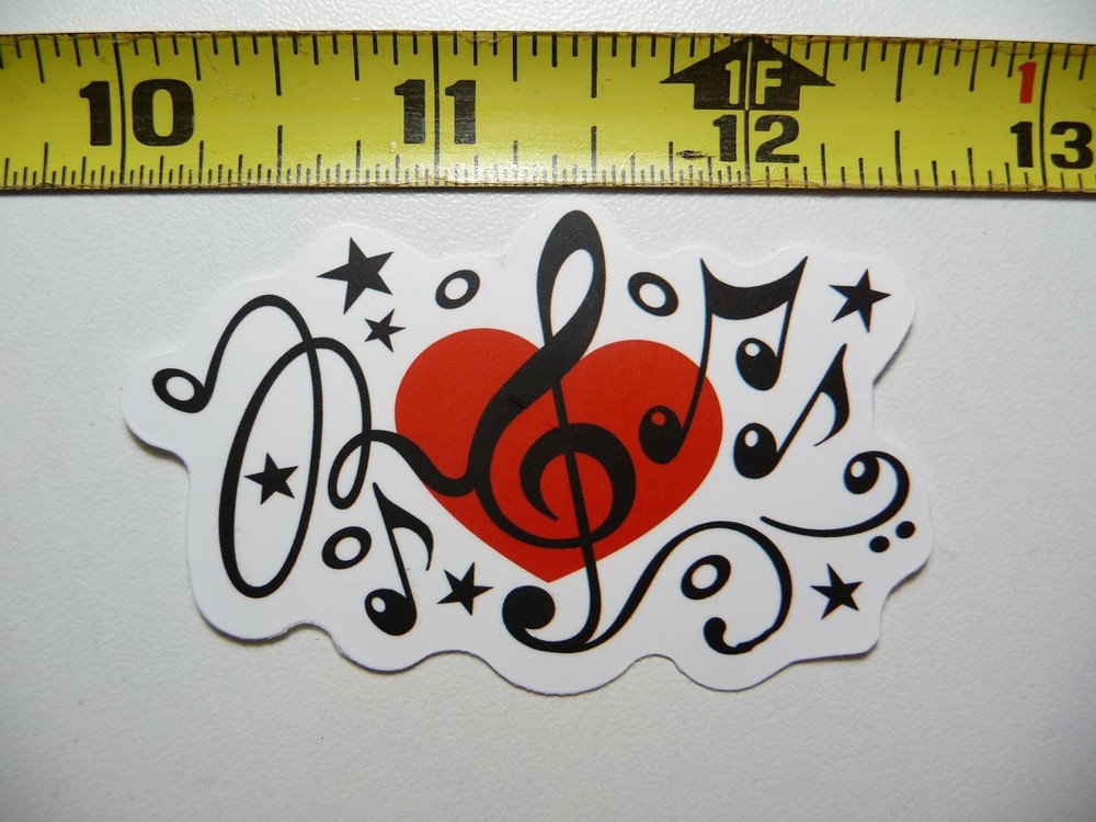Heart Music Notes Stars Sound Decal for Musicians & Bands