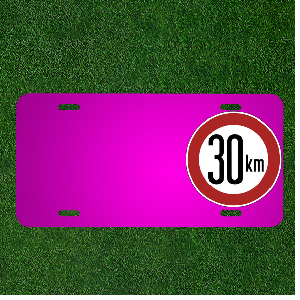Create Your Custom Car License Plate with Personalized 30 Km Speed Limit Sign