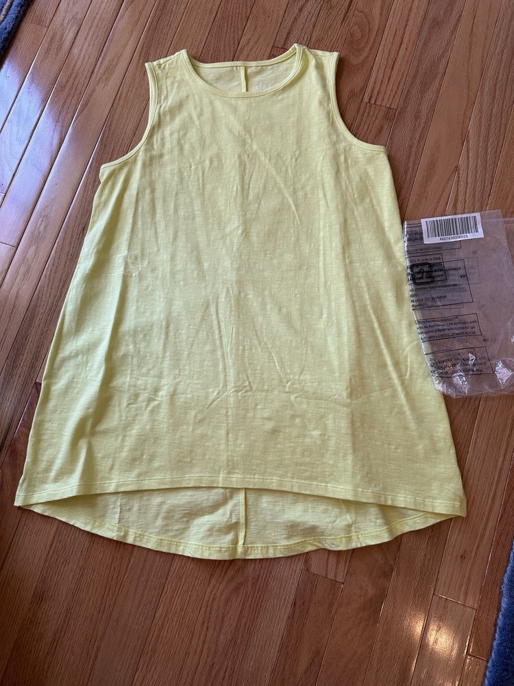Denim & Co Yellow/Lime Tank Top NWT S A601416