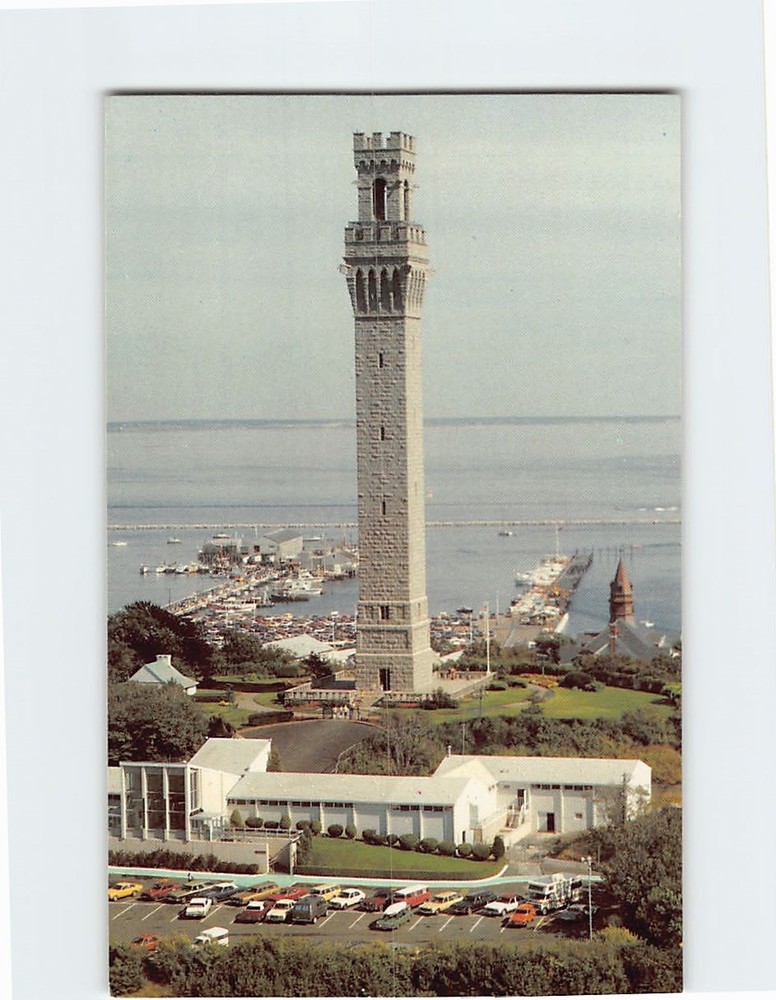 Postcard Pilgrim Monument Town Hill Provincetown Massachusetts USA