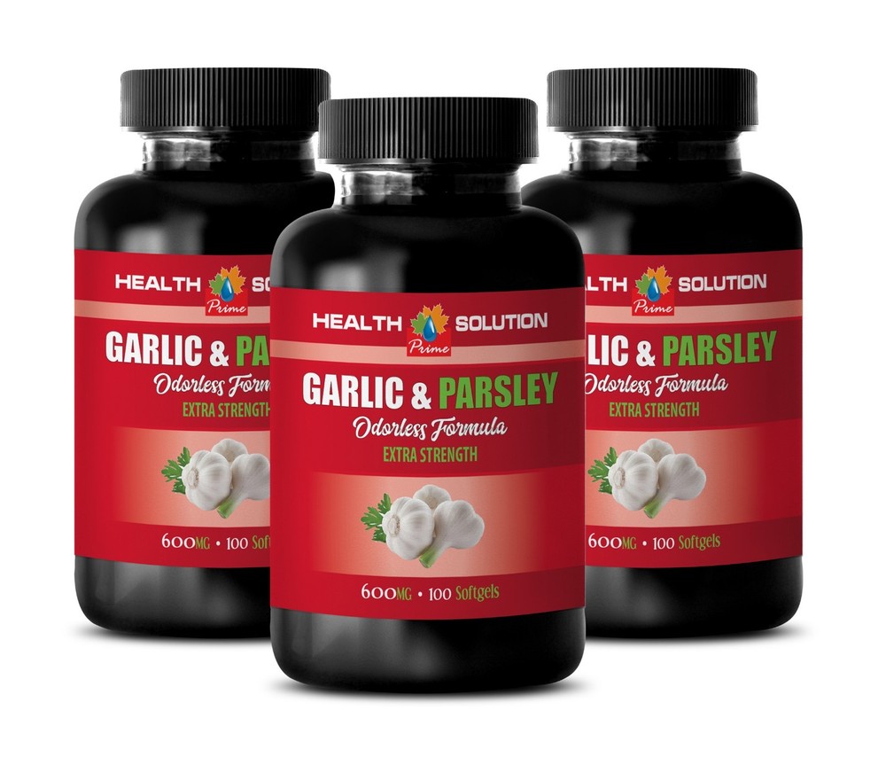 parsley softgels - Garlic & Parsley 600mg - rich in vitamin C 3 Bottles
