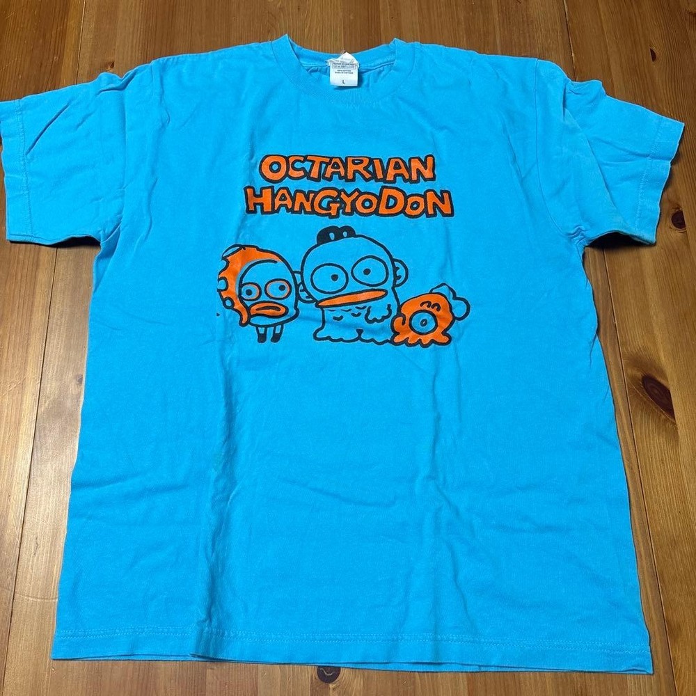 Splatoon 2 x Sanrio Collaboration Octarian Hangyodon T-shirt Size L Blue Japan