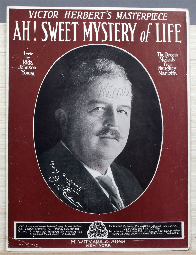 1915 Victor Herbert's AH! SWEET MYSTERY OF LIFE Piano/Vocal/Ukulele Sheet Music