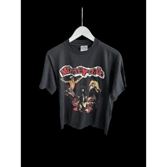 Motley Crue 1991 Band Tour T-Shirt Vintage Rare Sz Large Black Single Stitch