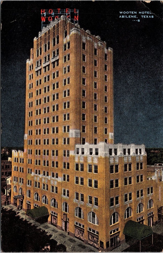 Abilene TX-Texas, Wooten Hotel, Outside, Vintage Postcard