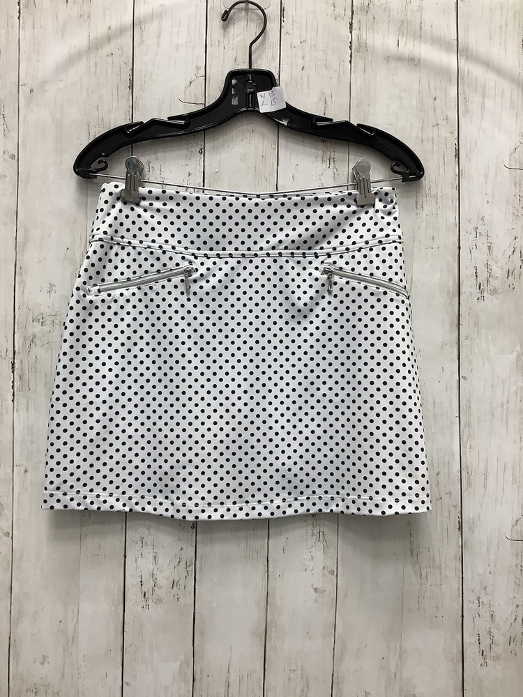 GGblue Luxe Sport Small Samba Polka Dotty Golf Skort White/Navy Zipper Slit