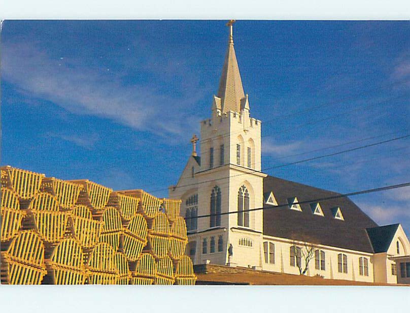 Unused Pre-1980 CHURCH SCENE Boothbay Harbor Maine ME L3535@