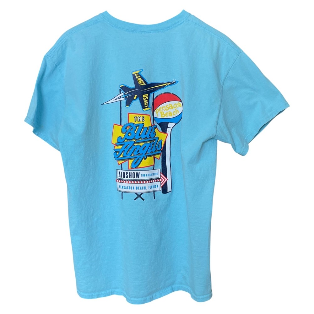 Blue Angels Pensacola Beach Florida T-Shirt Mens Large Airshow Graphic Tee CLEAN