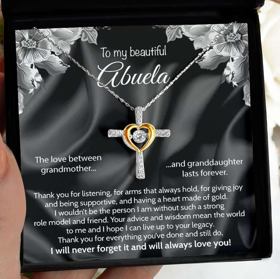 To My Beautiful Abuela Spanish Grandma Necklace Message Card Gift From Grandkid-image