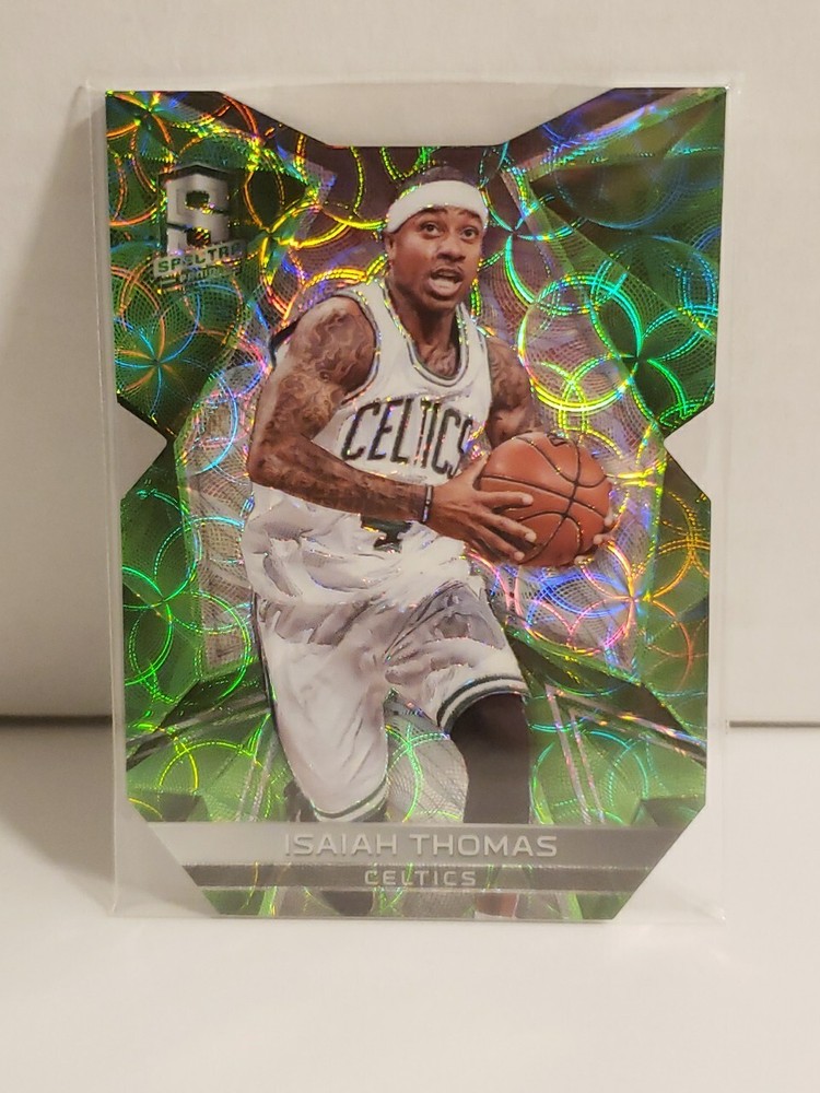 2016-17 Spectra Neon Green Die-Cut Prizm #53 Isaiah Thomas 3/25 Boston Celtics