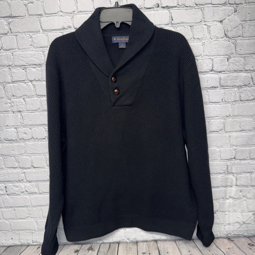 Brooks Brothers Scottish Lambswool Shawl Collar Sweater