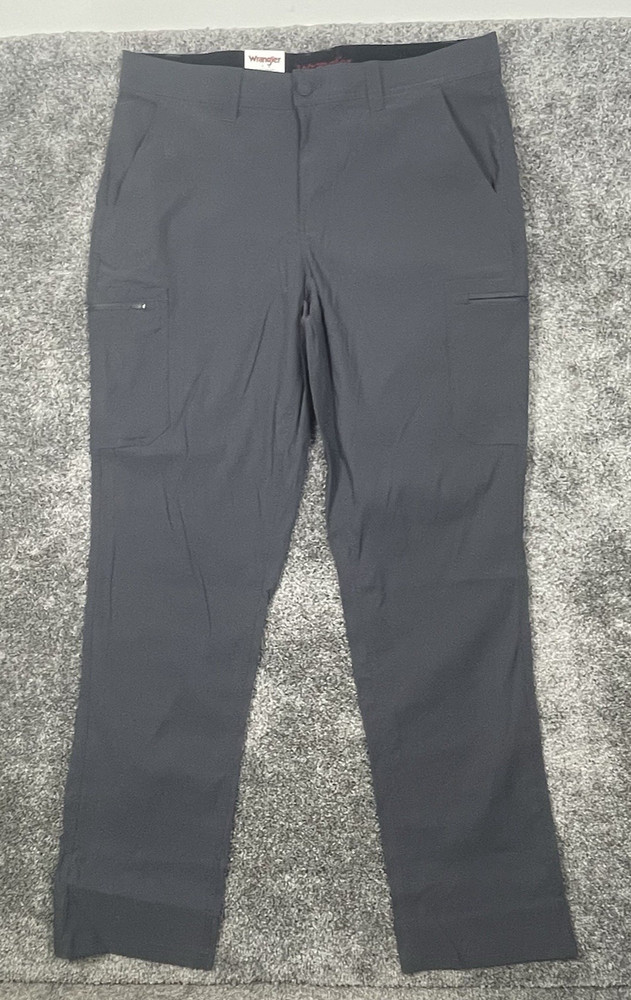 NWT Wrangler Men's Regular Fit Tech Pants Gray 36X34 Stretch Khaki Work Utility