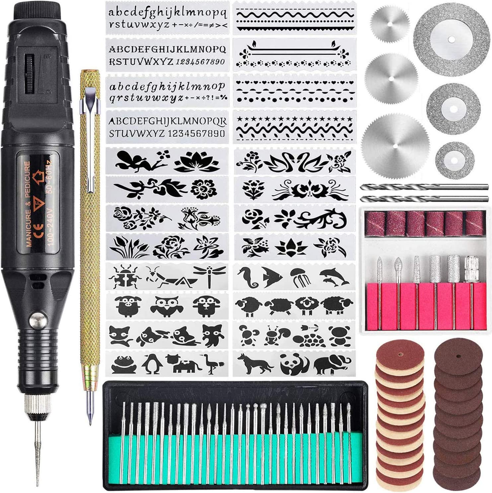 108-Piece Multi-Functional Corded Electric Micro Engraver Etching Tool Kit