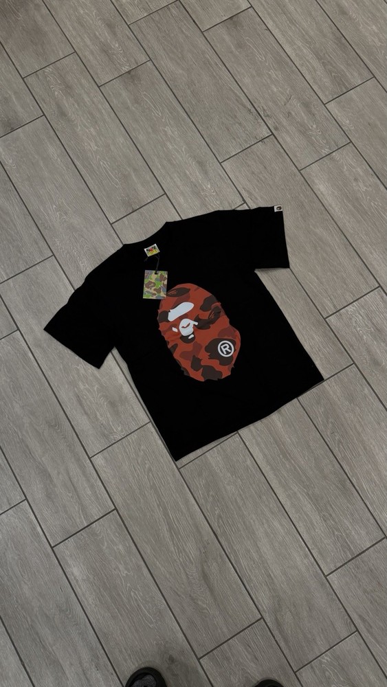 A Bathing Ape Men's Black Graphic Logo Crew Neck Short Sleeve T-Shirt Size S