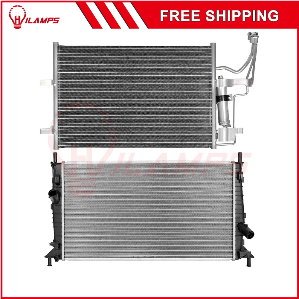 Aluminum Radiator & AC Condenser Cooling Kit For 04-09 Mazda 3 4-Door