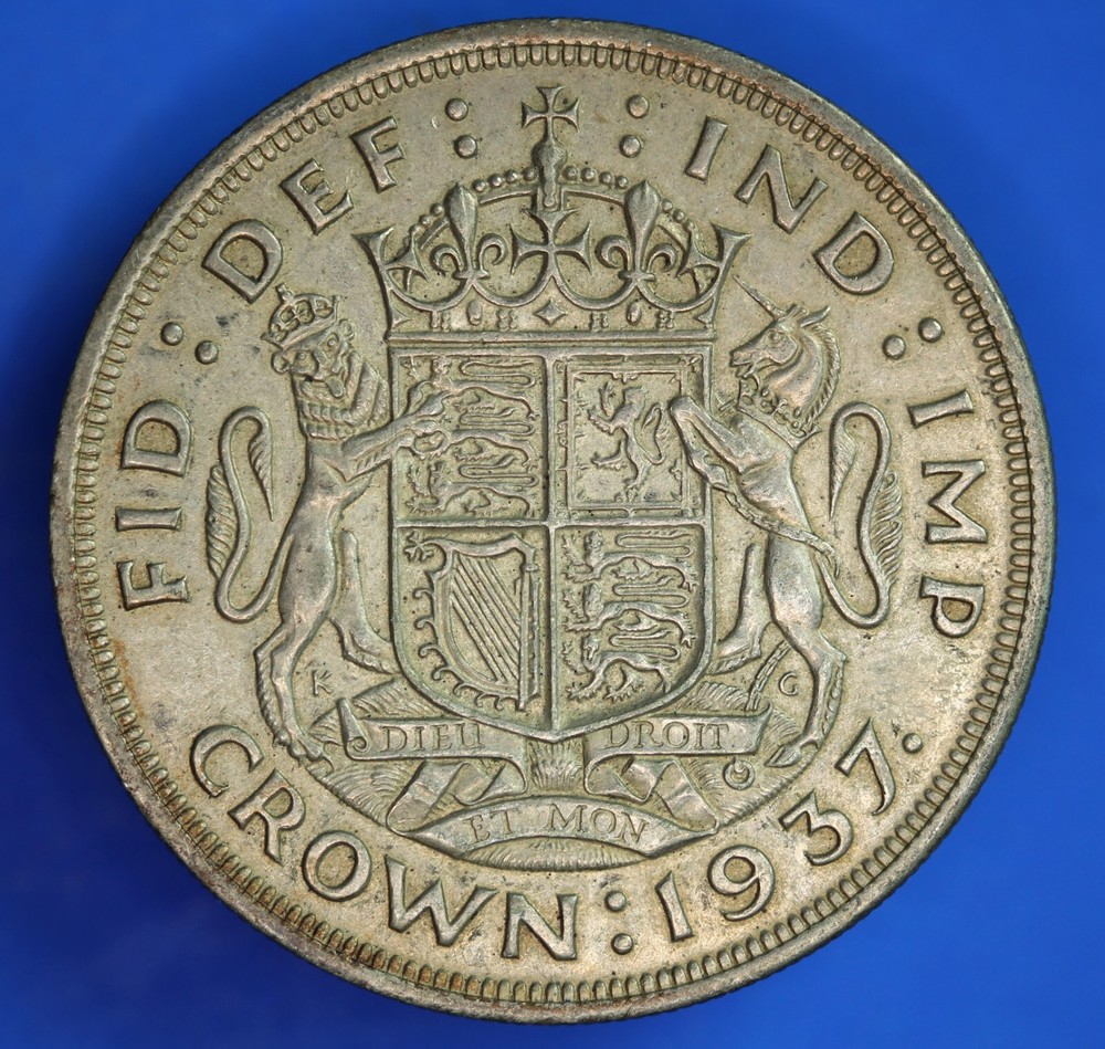 1937 George VI Crown, five shillings 50% silver coins  [31004]