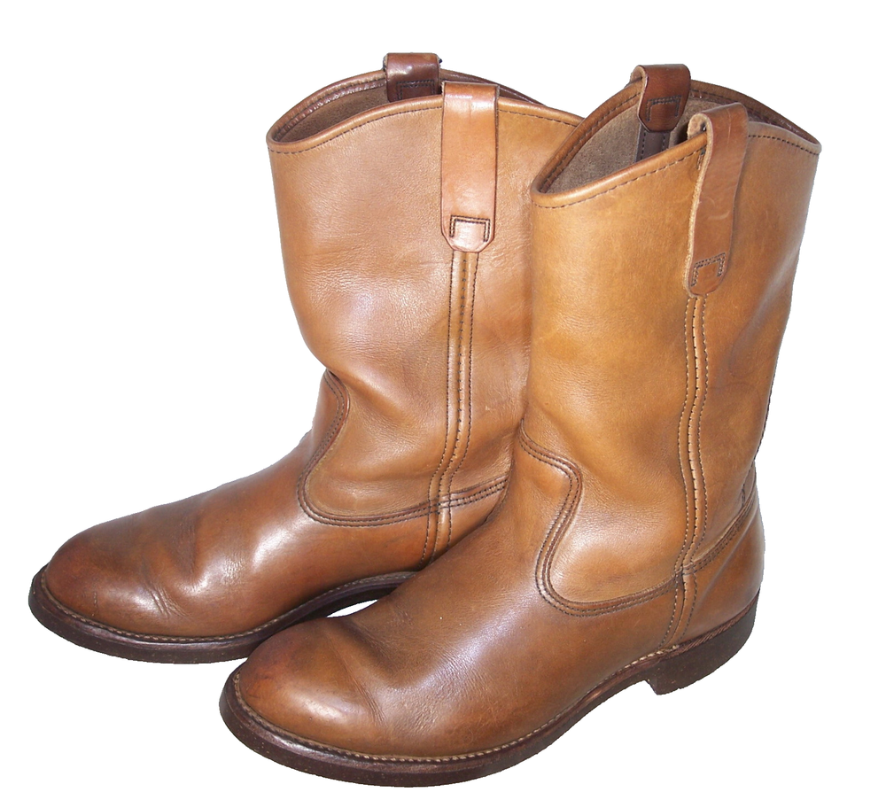 Red Wing 8E Brown Leather Soft Toe Oil Resistant Cork Sole Western Work Boots 1177