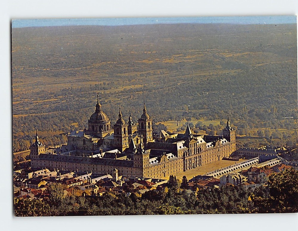 Postcard Aerial View San Lorenzo de El Escorial Spain