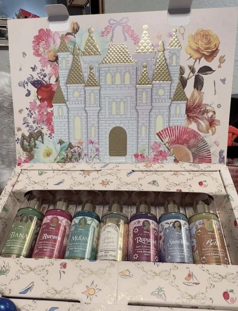 Bath And Body Works Collectible Disney Princess 7 Piece Mini Fine Fragrance Set