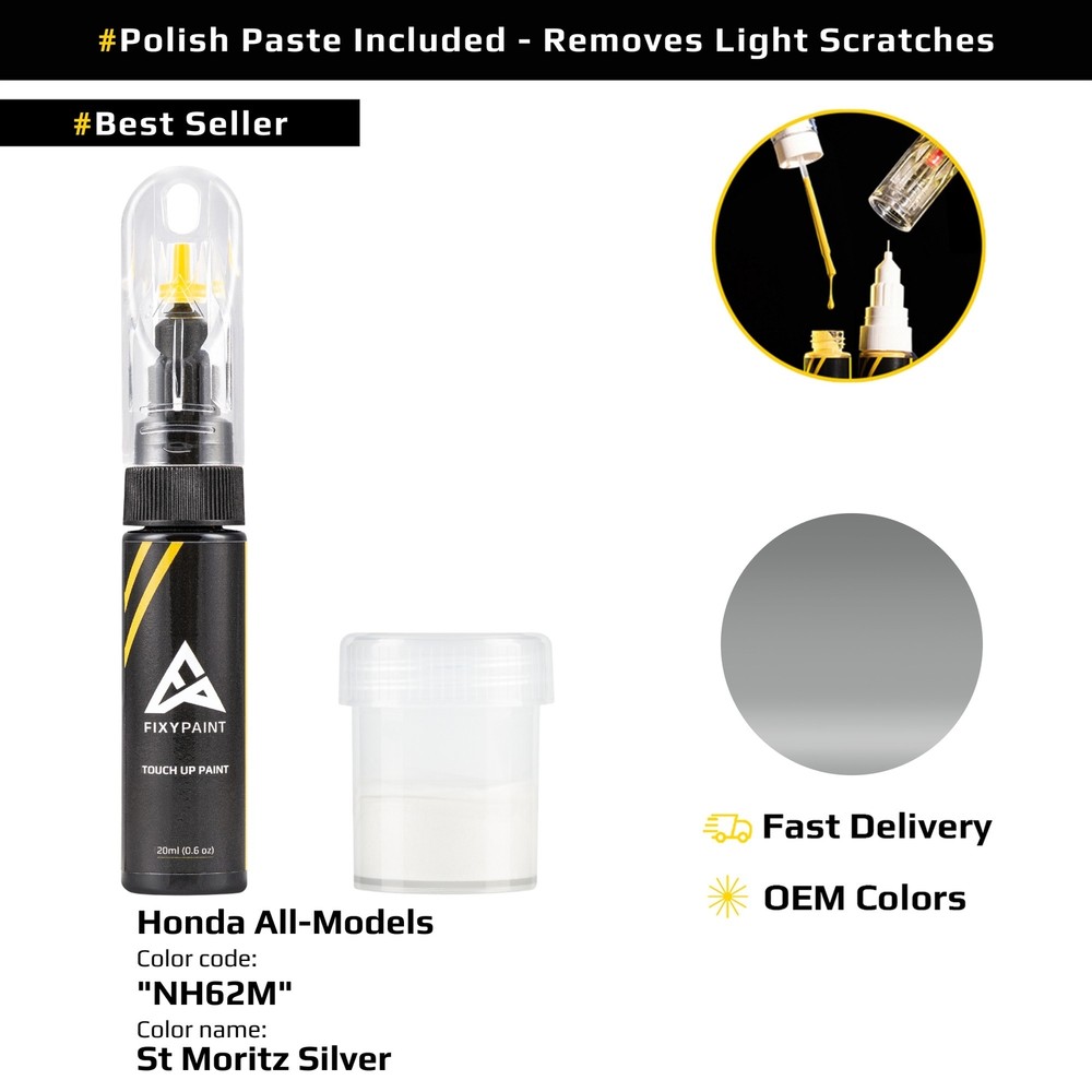 Touch up Paint for Honda All Models Code: NH62M St Moritz Silver