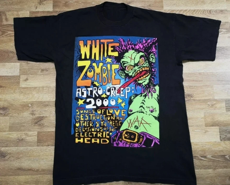 Vintage White Zombie Astro Creep Concert Black Unisex S-4XL T-Shirt